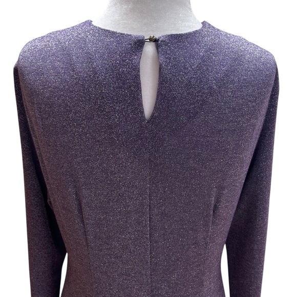 Musier Paris - Mini, Long Sleeve, Shimmer Knit Dress - Size 4-US (36 FR) Purple - Picture 12 of 17